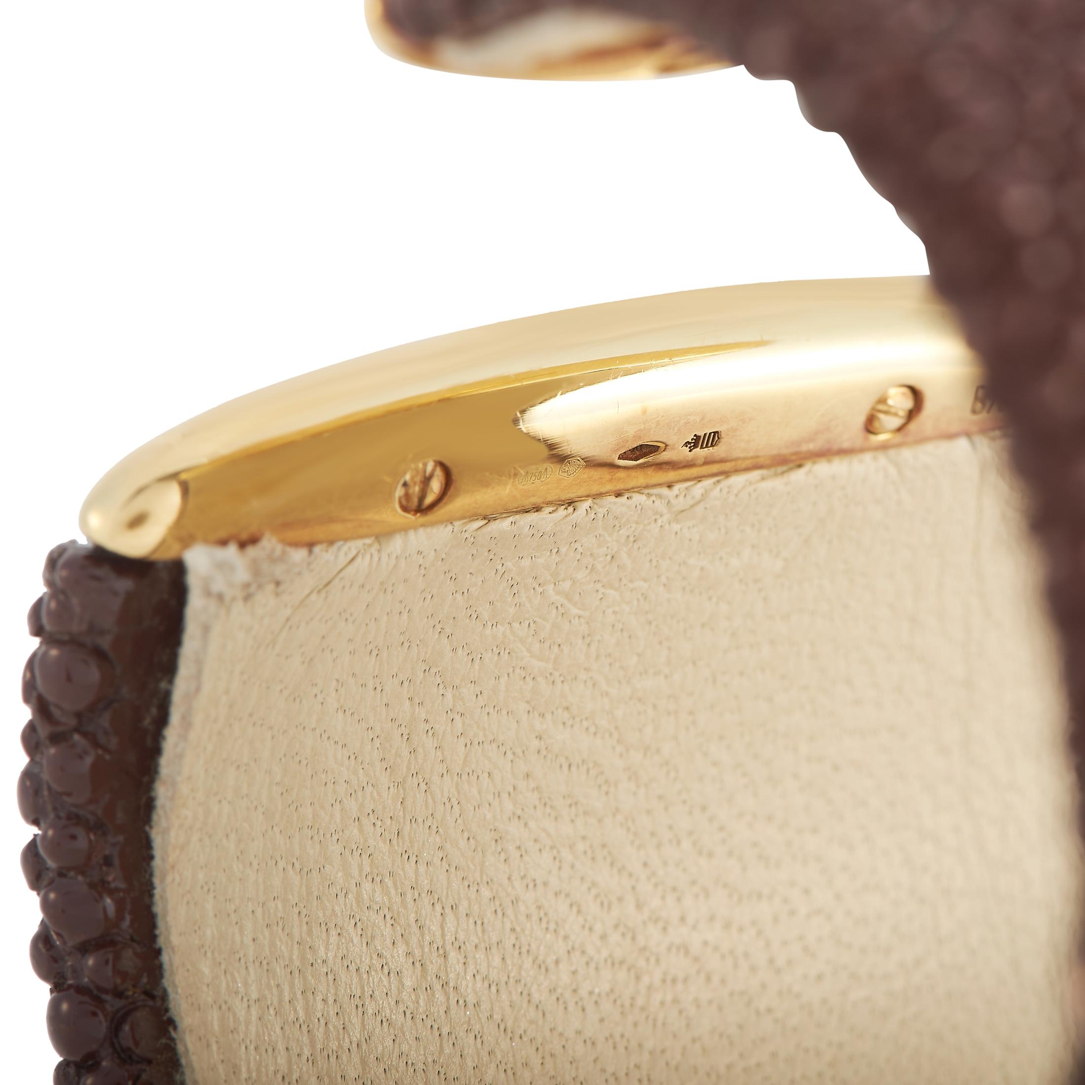 De Grisogono 18 Karat Gelbgold Manschettenarmband mit 2,07 Karat braunem Diamant im Zustand „Neu“ in Southampton, PA