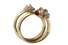 de GRISOGONO 18kt Rose Gold Spiral Carnelian and Diamond Ring
