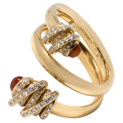 de GRISOGONO Bague en or rose 18kt avec spirale en cornaline et diamant