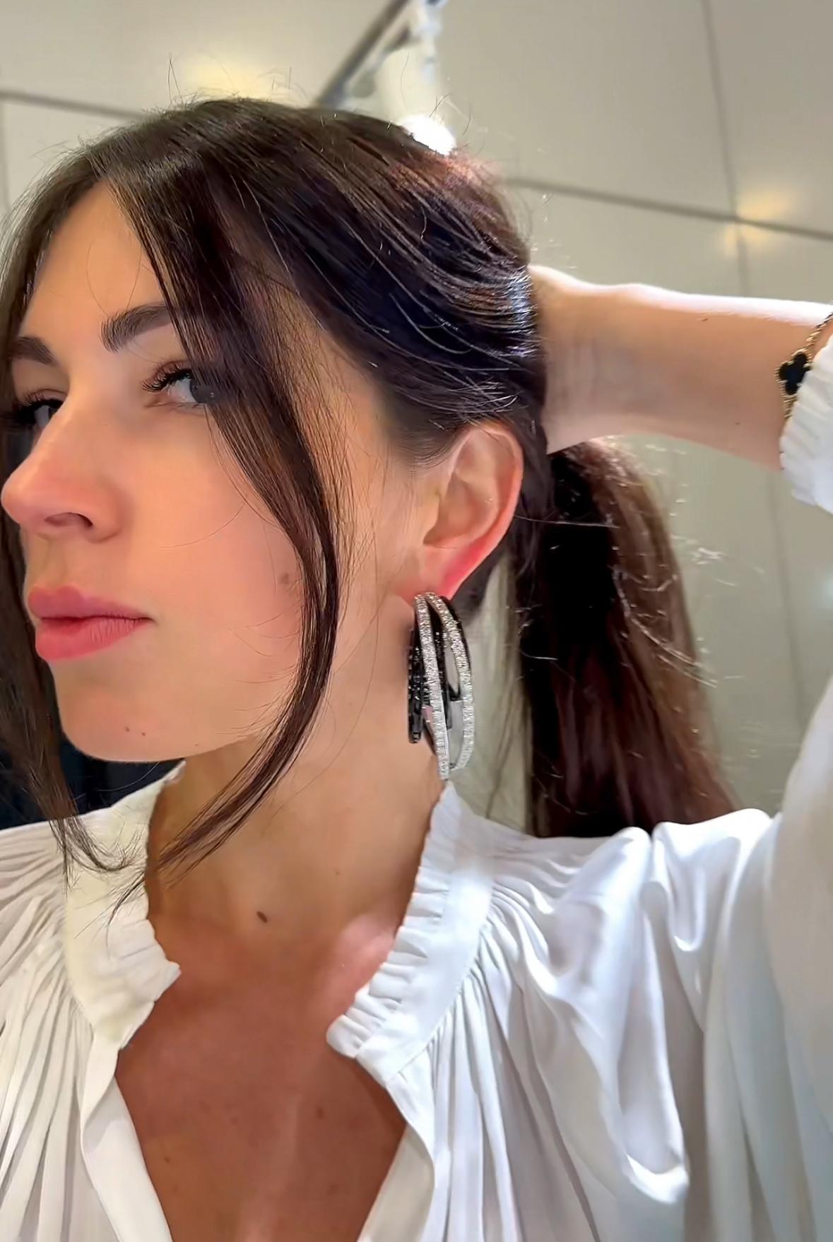 De Grisogono, grandes boucles d'oreilles Allegra en céramique et diamants 20,00 cttw 4