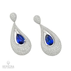 De Grisogono 24.60ctw Saphir & 35ctw Diamant Ohrringe  SSEF