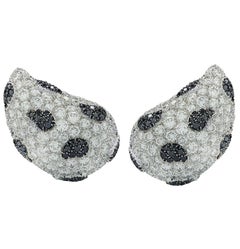 De Grisogono 3.90 Carat Black and White Diamond Stud Earrings