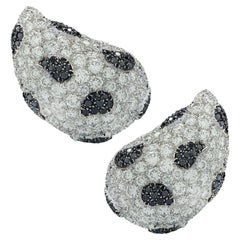 De Grisogono 3.90 Carat Black and White Diamond Stud Earrings