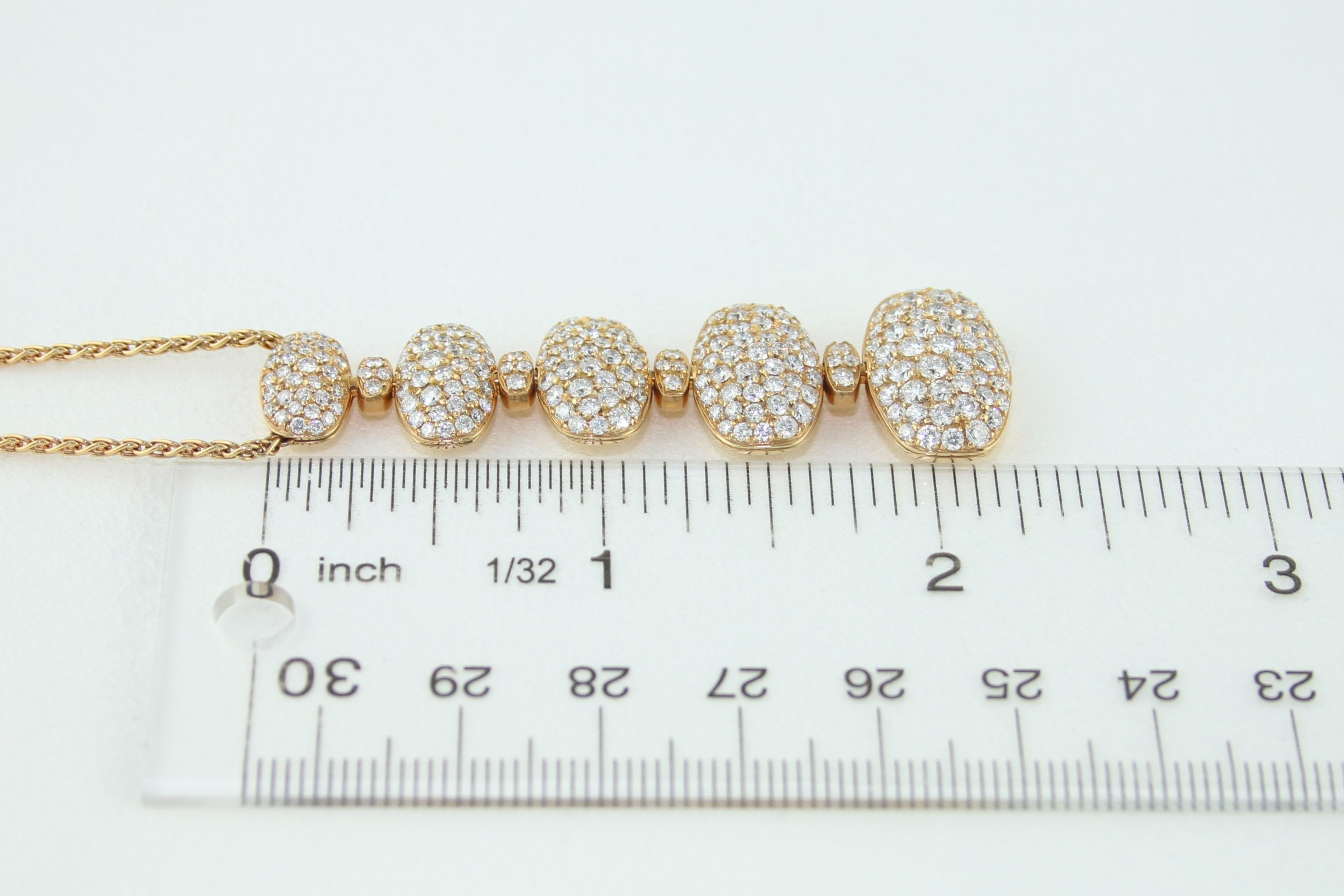 de Grisogono 5 Tier 3.65 Carat Diamond Gold Necklace For Sale 1