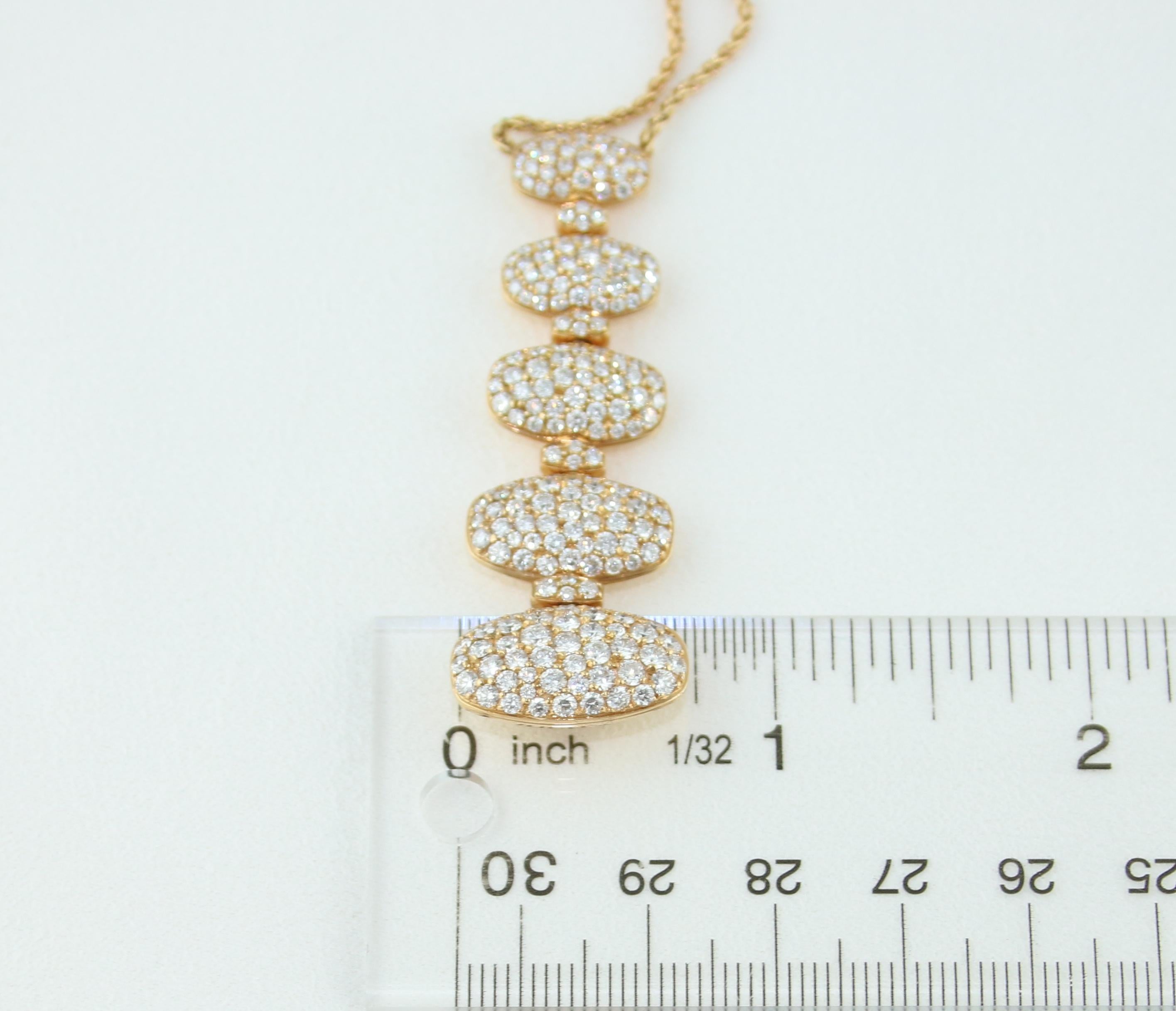 de Grisogono 5 Tier 3.65 Carat Diamond Gold Necklace For Sale 2