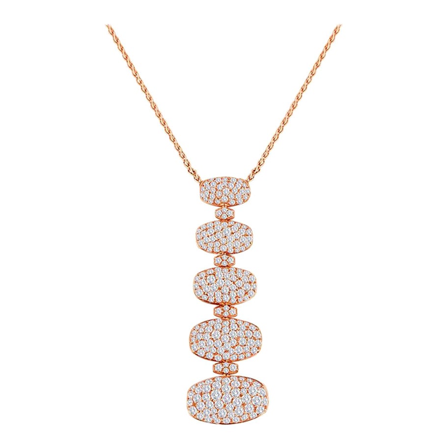 de Grisogono 5 Tier 3.65 Carat Diamond Gold Necklace