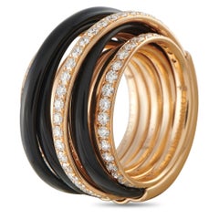 de Grisogono Allegra 18K Rose Gold 1.75ct Diamond and Black Ceramic Ring