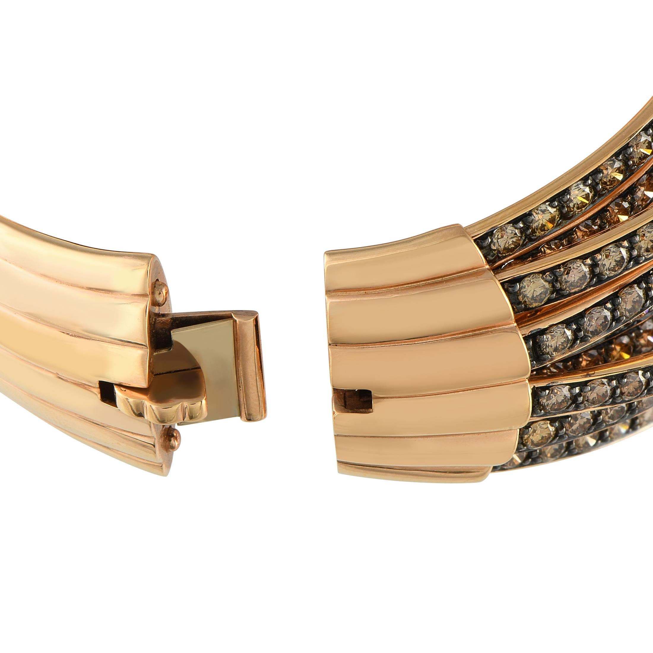 Pulsera de diamantes de 30,25 ct de oro rosa de 18 quilates de Grisogono Allegra Corte redondo