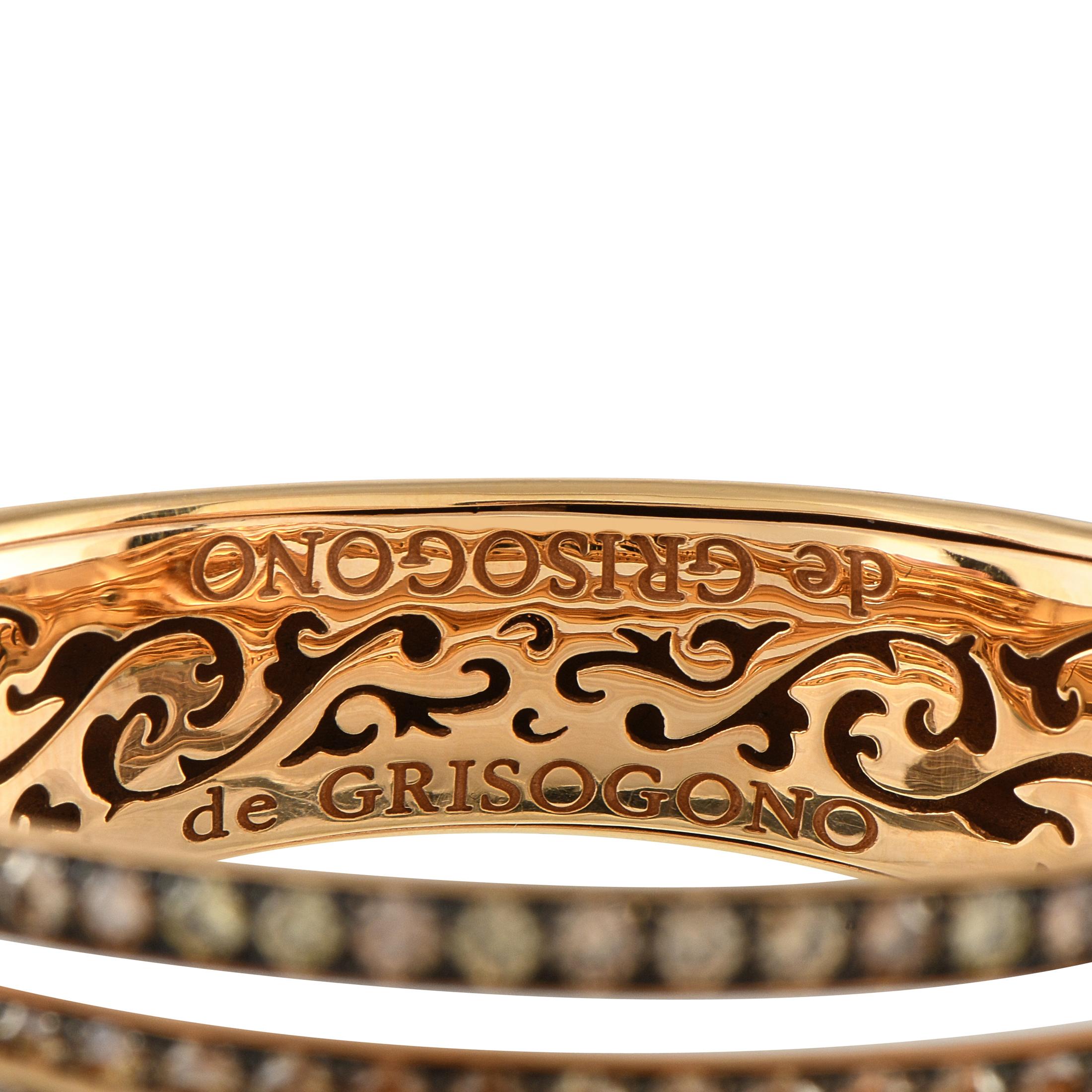 Pulsera de diamantes de 30,25 ct de oro rosa de 18 quilates de Grisogono Allegra en Excelente Estado en Southampton, PA