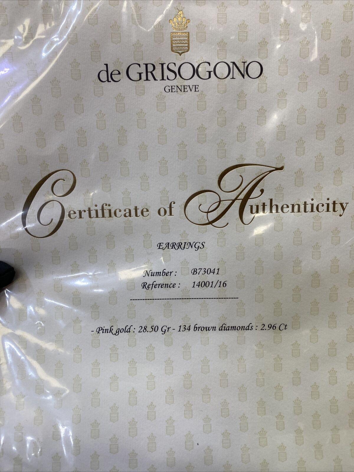 De Grisogono Allegra 18k Rose Gold Brown Diamant-Ohrringe W/ COA für Damen oder Herren im Angebot