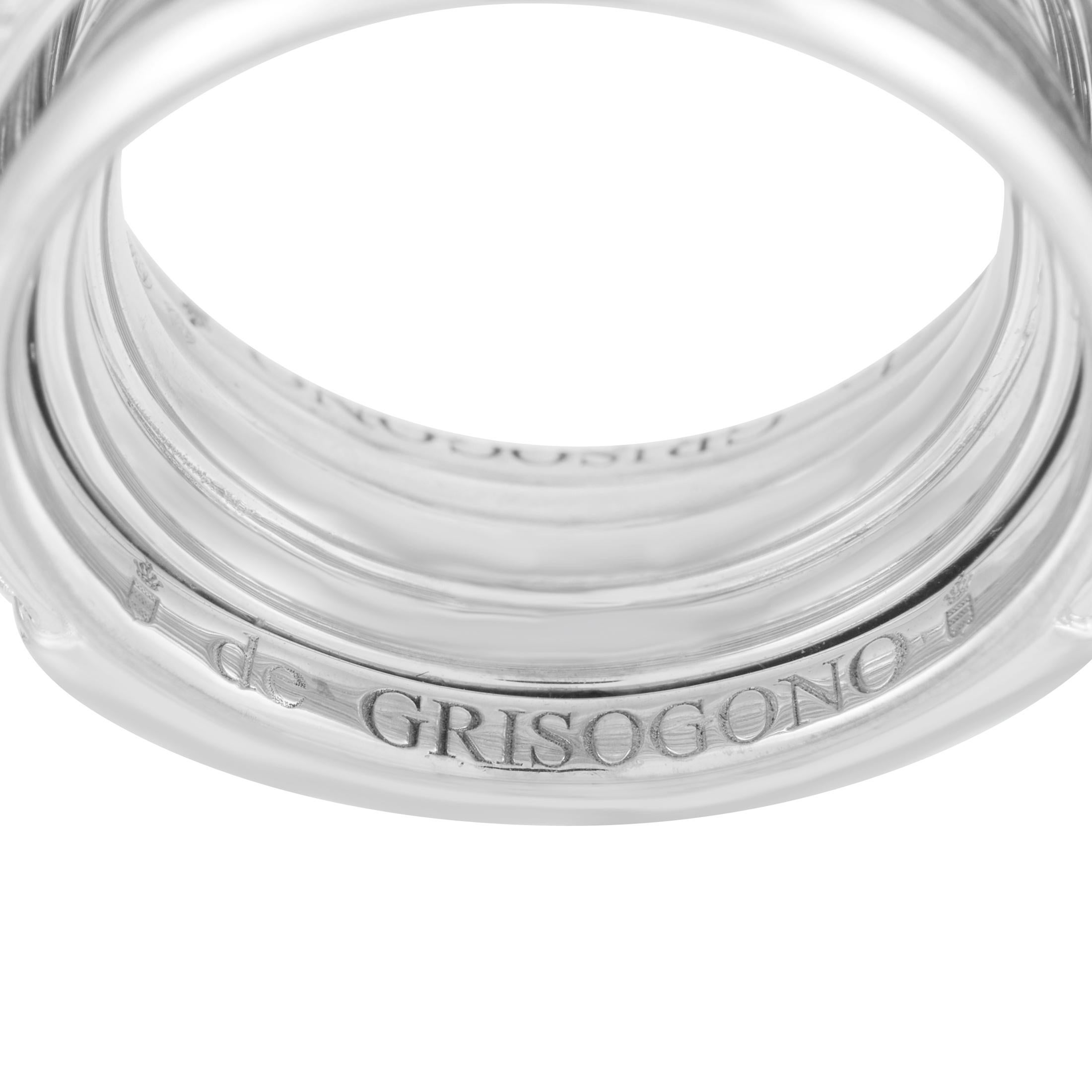 Round Cut De Grisogono Allegra 18k White Gold 2.05 Ct Diamond Ring