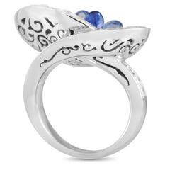 de Grisogono Allegra 18 Karat White Gold 2.33 Carat Diamond and Sapphire Ring