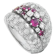 de Grisogono Allegra 18 Karat White Gold Diamond and Ruby Band Ring