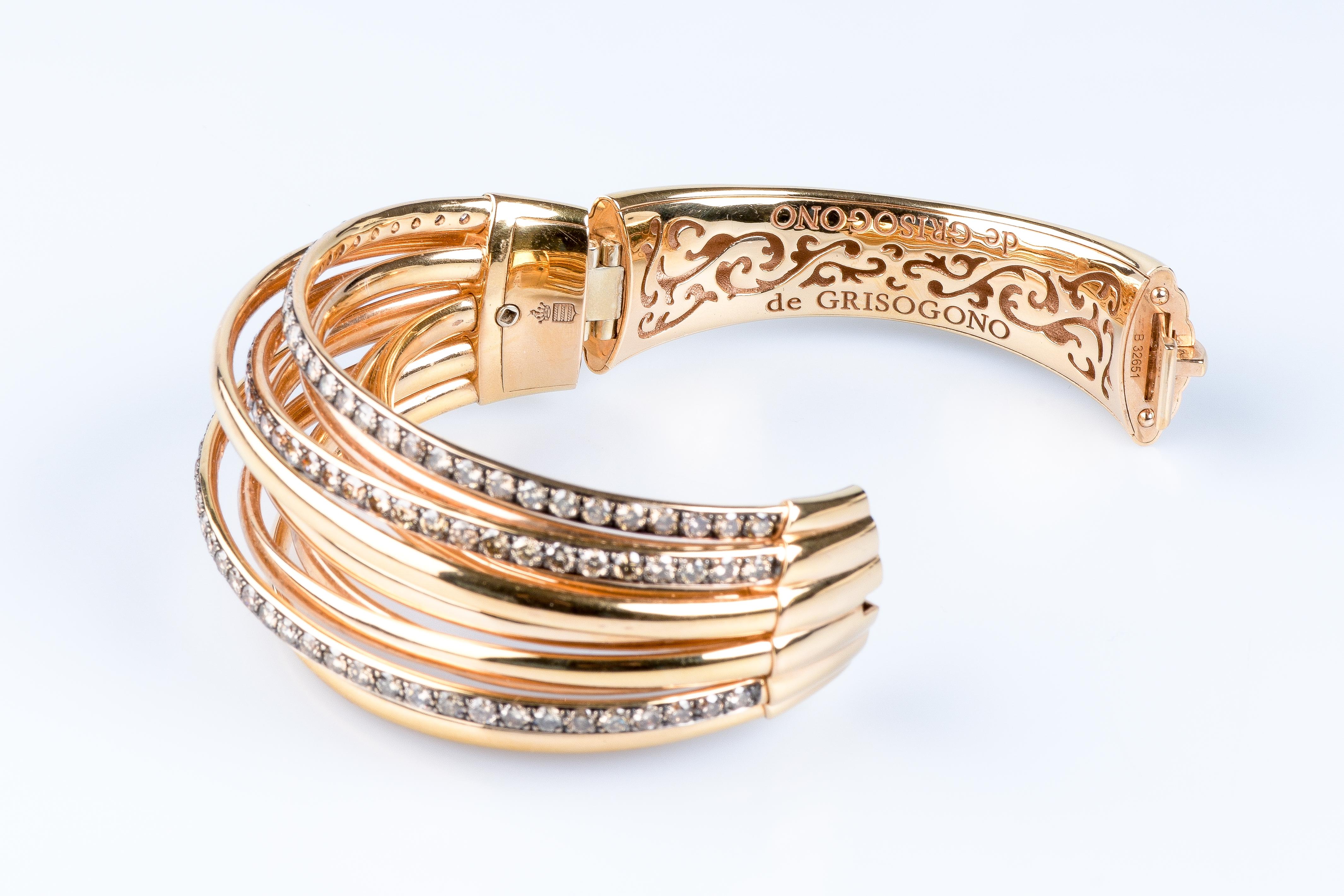 De Grisogono Allegra Collection in 18 carat rose gold Bracelet For Sale 6