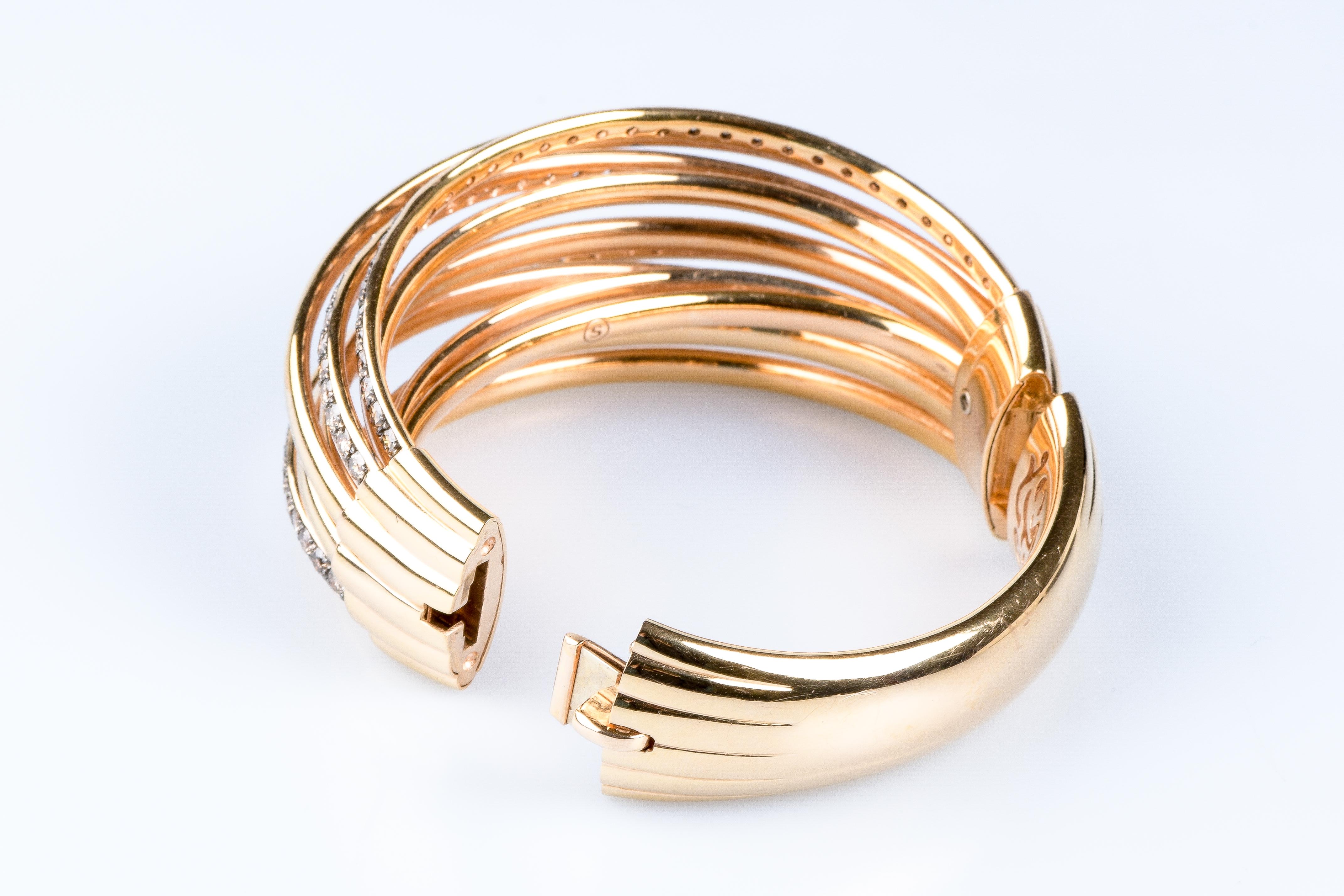 De Grisogono Allegra Collection in 18 carat rose gold Bracelet  For Sale 11