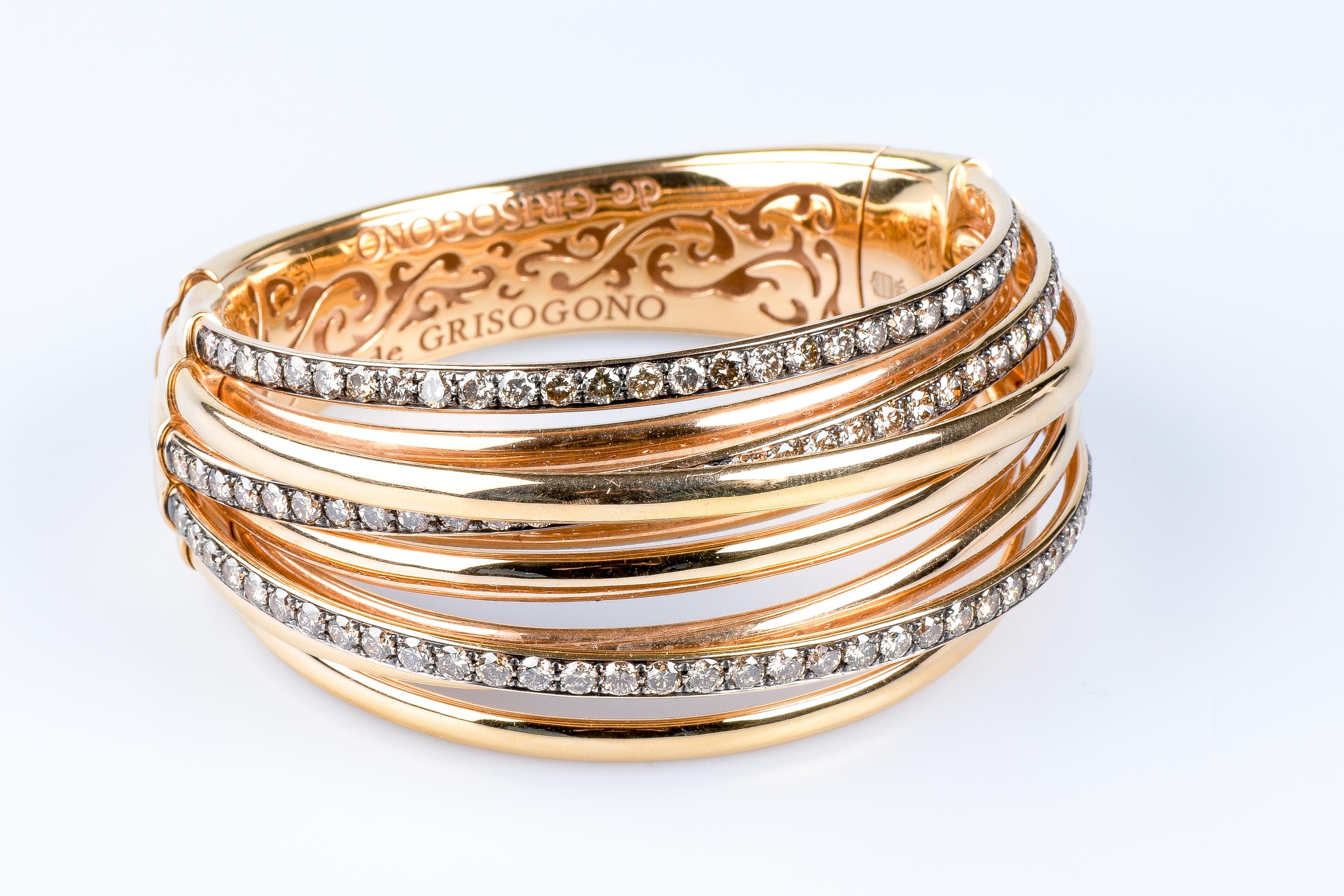 De Grisogono Bracelet de la collection Allegra en or rose 18 carats  Excellent état - En vente à Monte-Carlo, MC