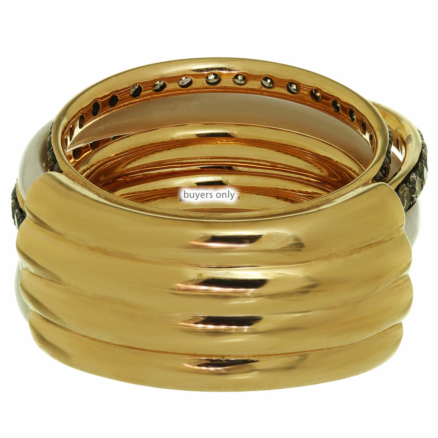 de Grisogono Allegra Diamond Ceramic Rose Gold Ring Box Tag For Sale 1