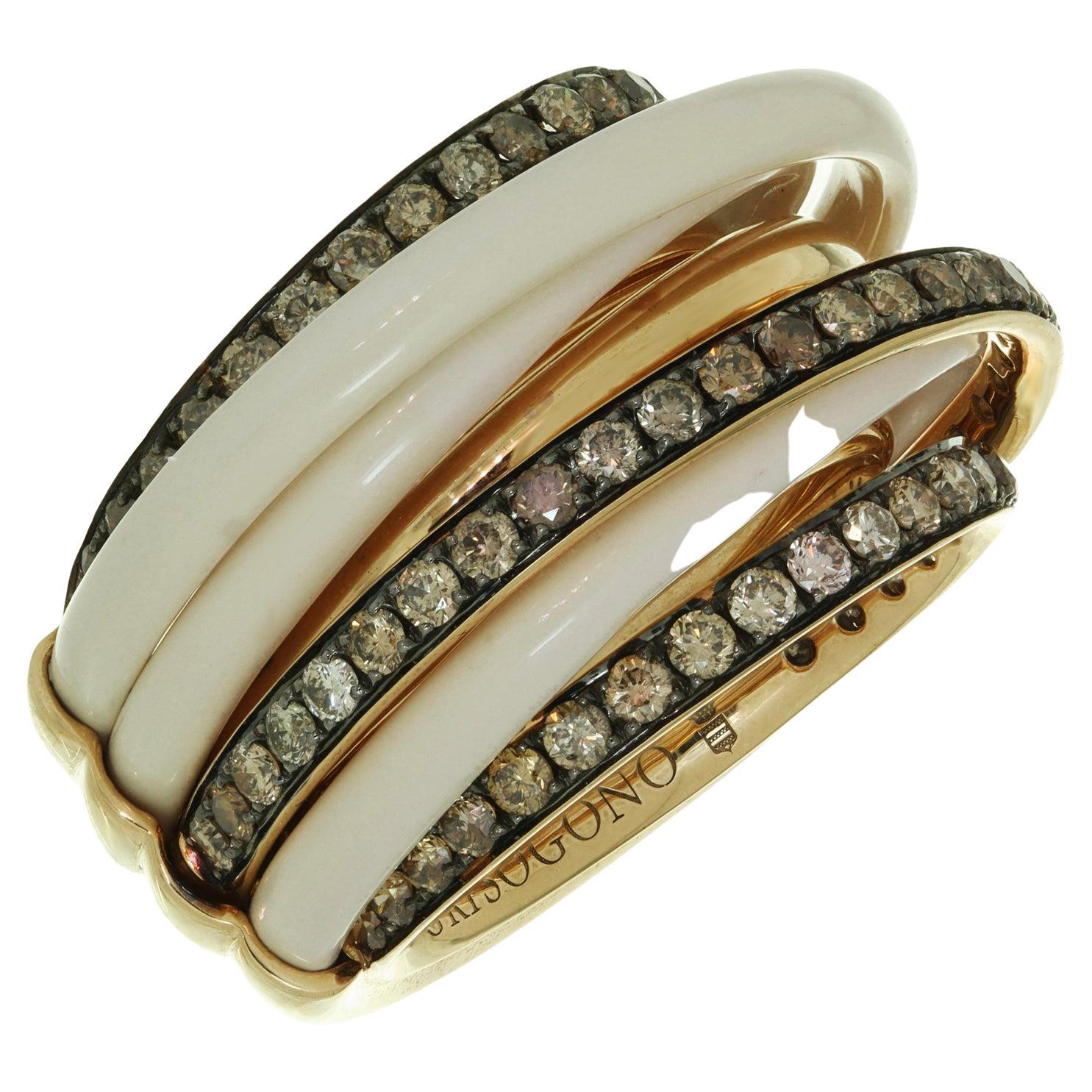 de GRISOGONO Allegra Diamant-Keramik-Ring Rose Gold Box Tag