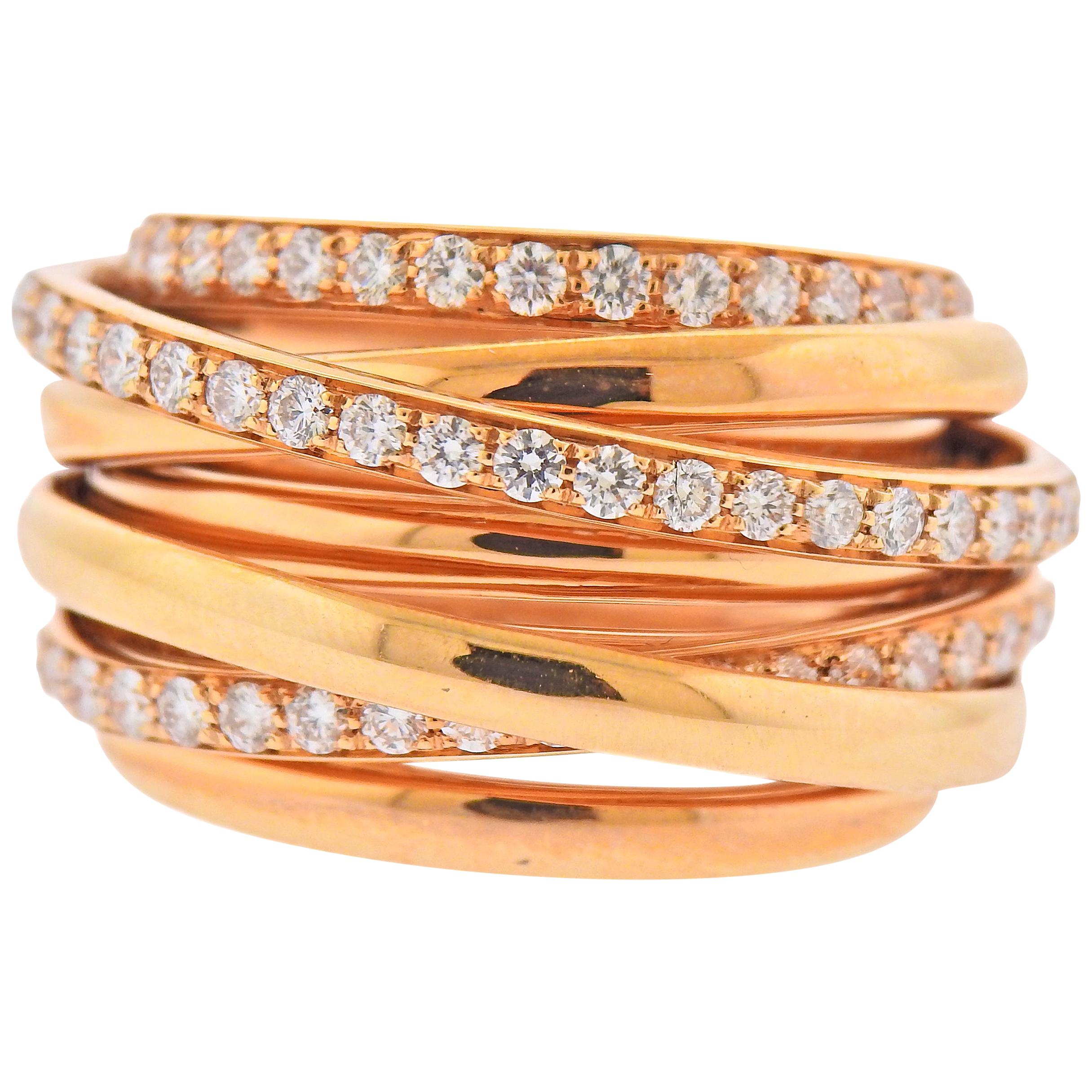 De Grisogono Allegra Diamond Gold Ring For Sale
