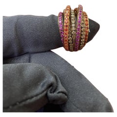 Goldring von De Grisogono Allegra mit Diamanten, orange-rosa Saphiren