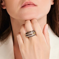 DE GRISOGONO Allegra ring in white gold 18k diamonds rubis and colored stones