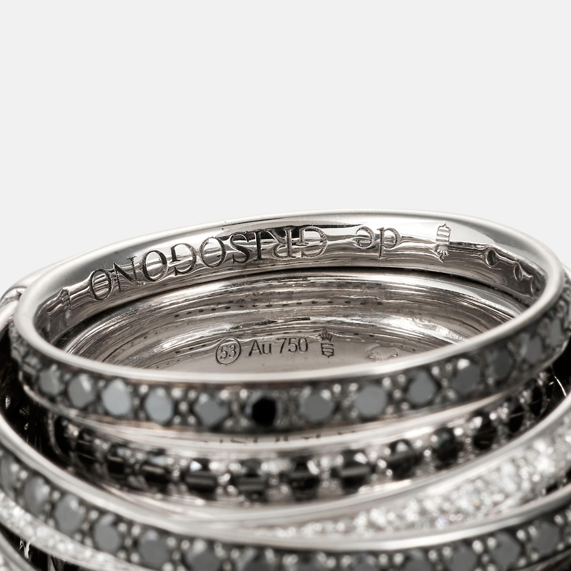 DE GRISOGONO Allegra Ring aus Weißgold und Diamanten im Zustand „Hervorragend“ im Angebot in PARIS, FR