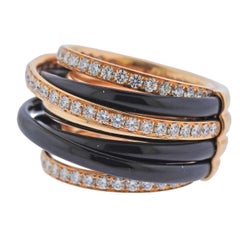 De Grisogono Allegra Rose Gold Black Ceramic Diamond Ring