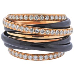 De Grisogono Allegra Rose Gold Black Ceramic Diamond Ring