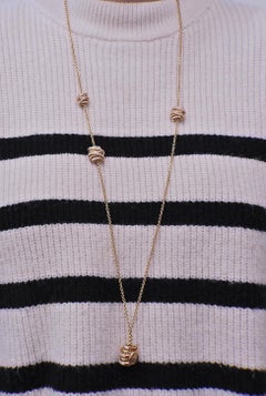 De Grisogono Allegra Rose Gold Diamond Pendant Long Necklace