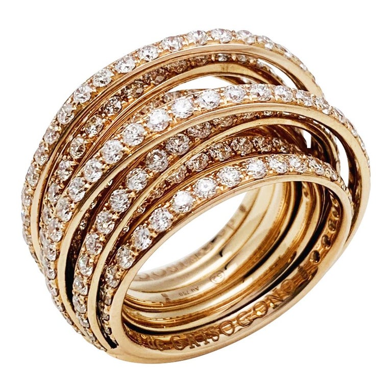 De Grisogono Allegra Rose Gold Ring, Diamonds at 1stDibs