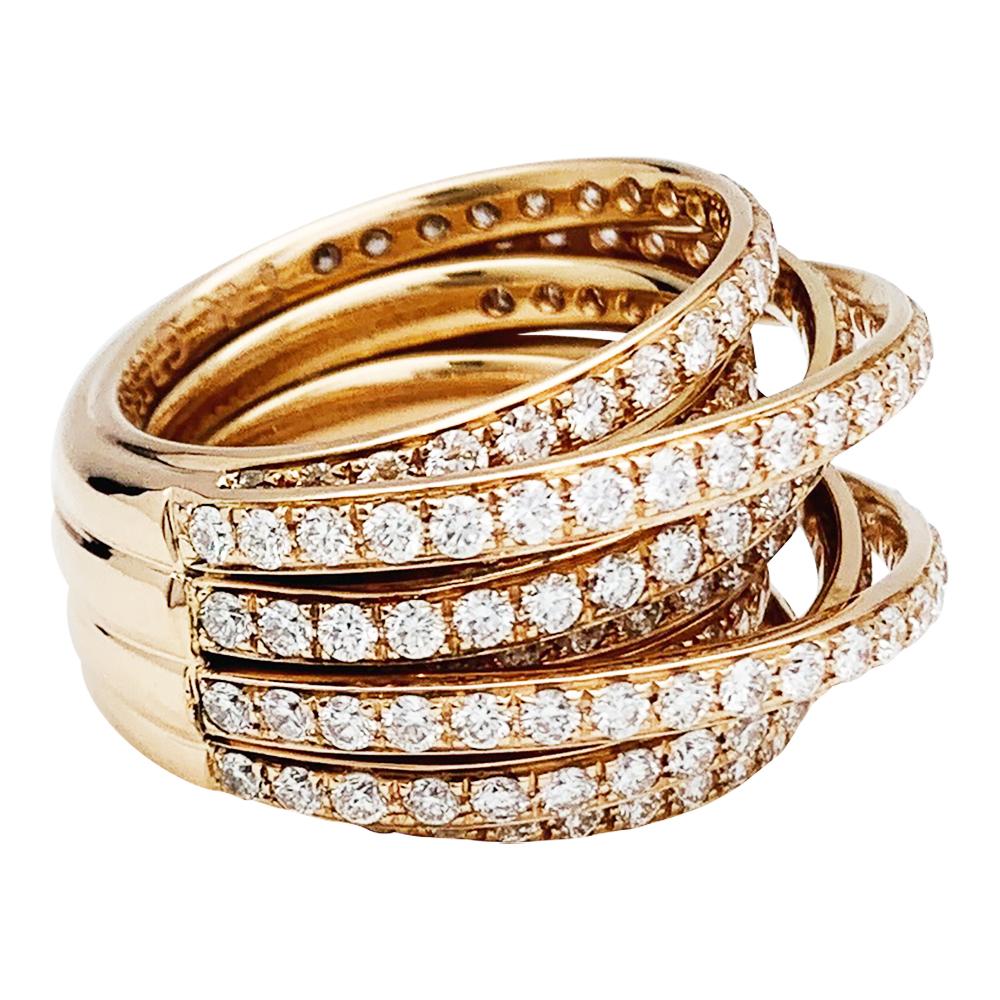 Contemporary De Grisogono Allegra Rose Gold Ring, Diamonds