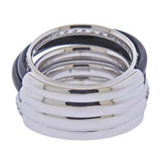 De Grisogono Allegra White Gold Black Ceramic Diamond Ring