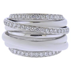 De Grisogono Bague Allegra en or blanc et céramique avec diamants