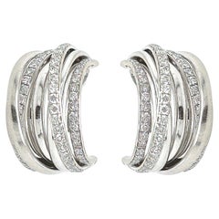 de Grisogono Allegra White Gold Diamond Half Hoop Earrings