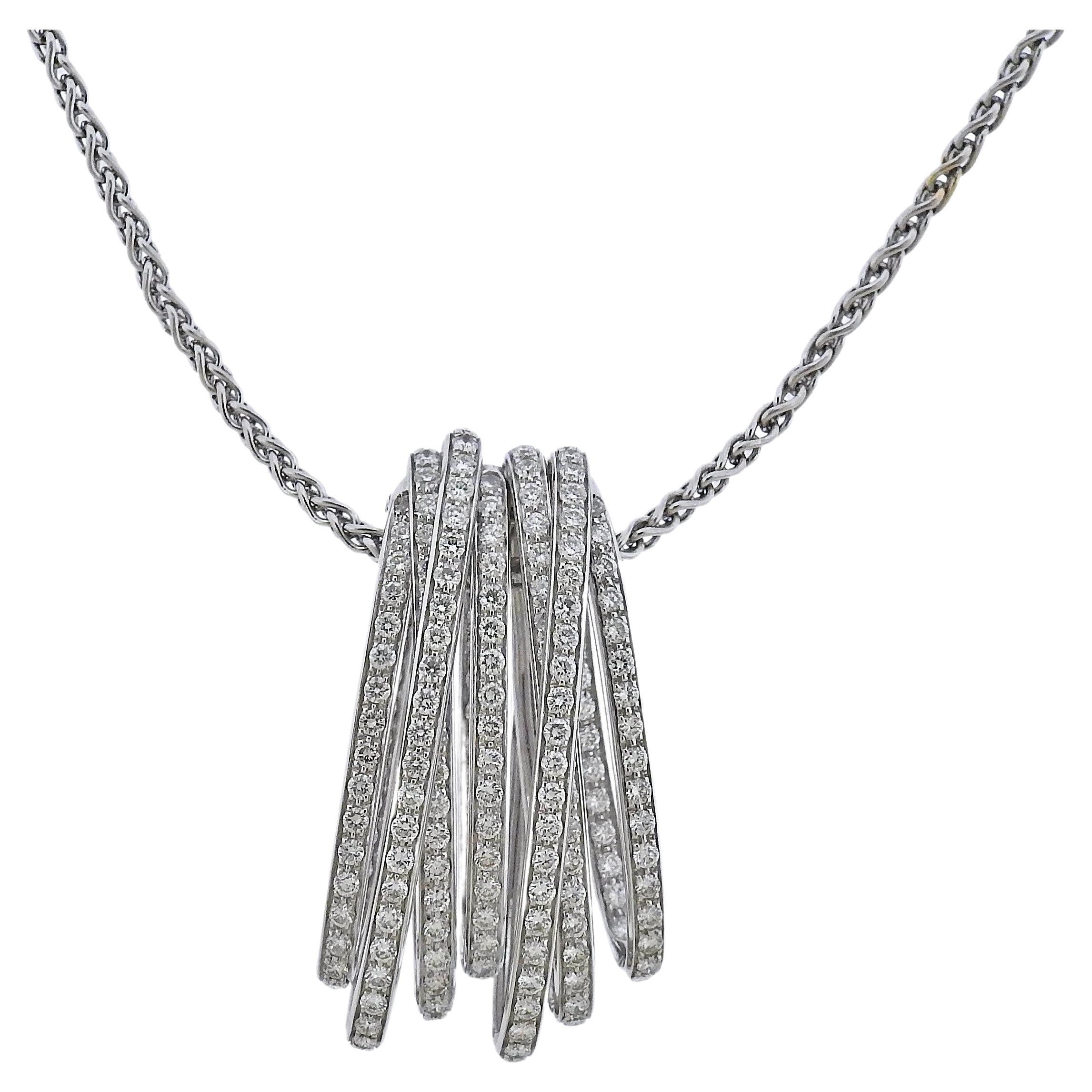 De Grisogono Allegra White Gold Diamond Pendant Necklace For Sale