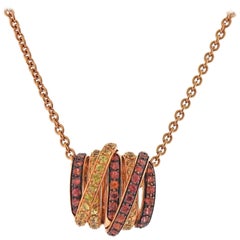 De Grisogono Allegra Yellow Orange Sapphire Gold Pendant Necklace