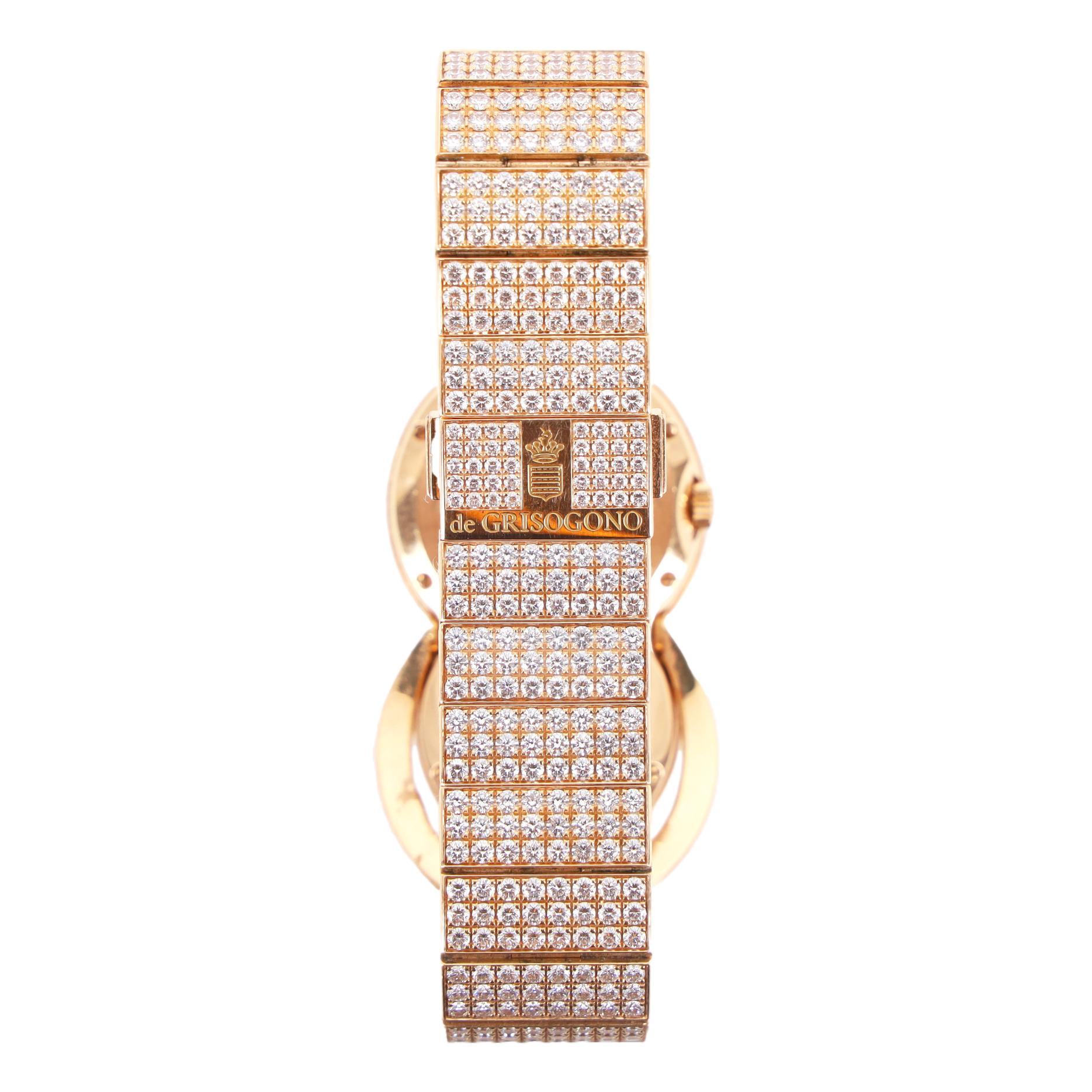 De Grisogono 'Be Eight' Uhr aus 18 Karat Roségold und Diamanten (Brillantschliff) im Angebot