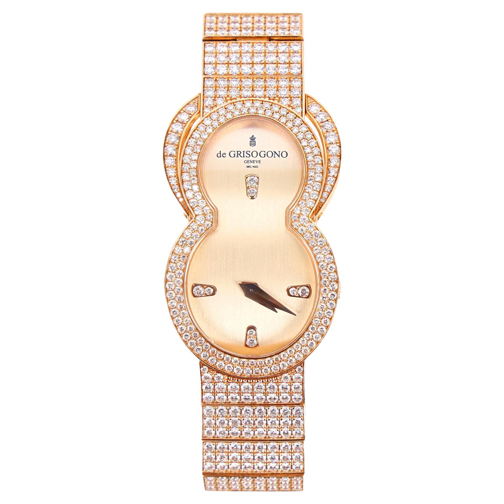 De Grisogono 
Be Eight
 Uhr aus 18 Karat Roségold und Diamanten im Angebot