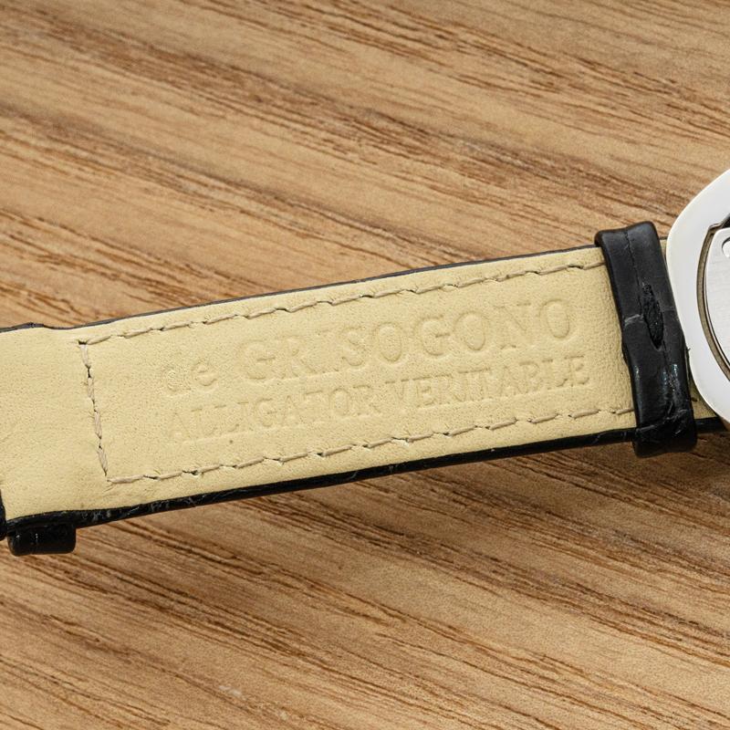 De GRISOGONO Be Eight Or blanc 18k Cadran diamant noir S07 Unisexe en vente