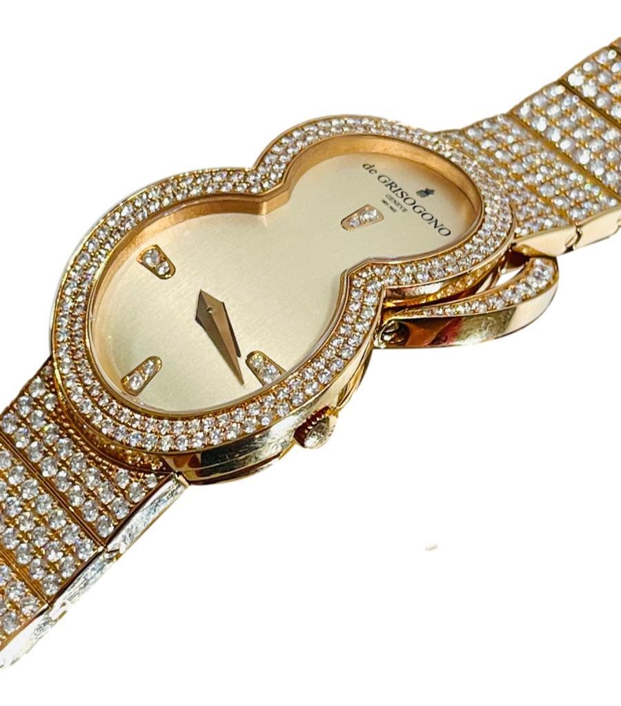 Brilliant Cut De Grisogono 'Be Eight' 18k Rose Gold & Diamond Watch For Sale