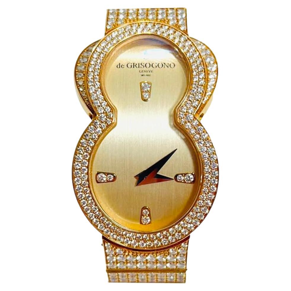 De Grisogono 'Be Eight' 18k Rose Gold & Diamond Watch For Sale