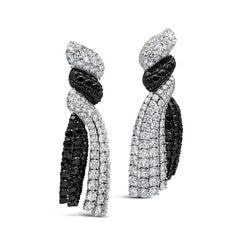 De Grisogono 64.72 Carats Black & White Diamond Dangle Earrings in White Gold