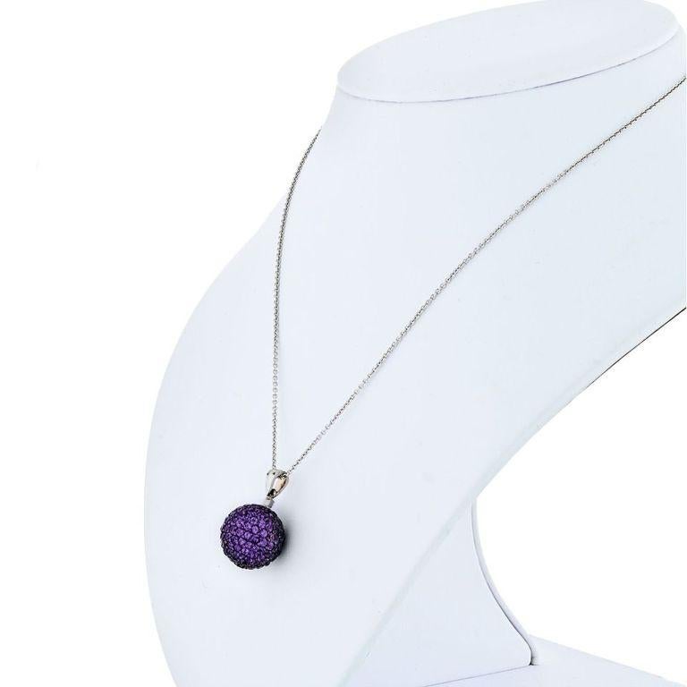 Modern De Grisogono Boule 18 Karat White Gold on a Chain Pendant