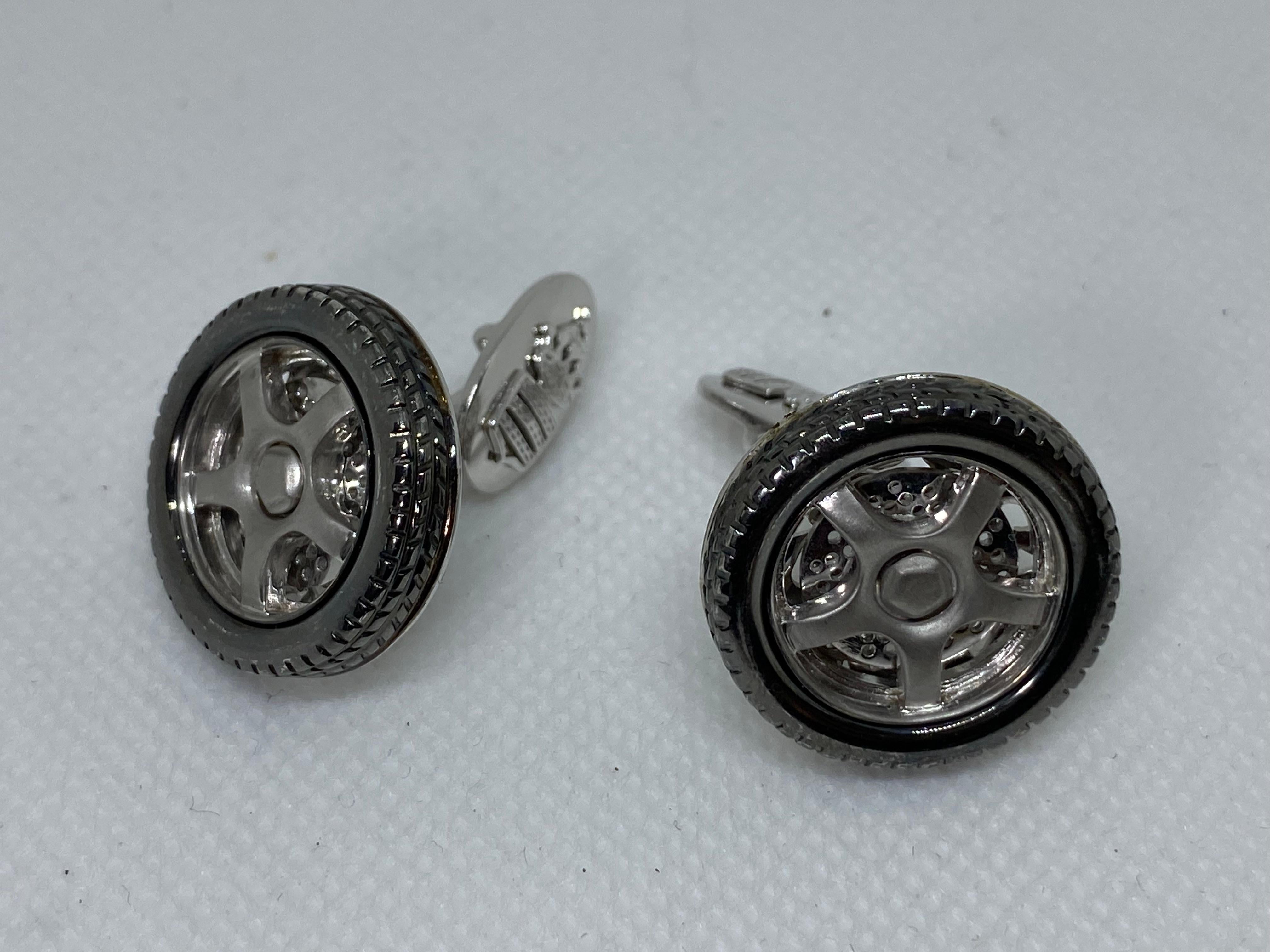 de Grisogono Car Tires Cufflinks White Gold 18K 11