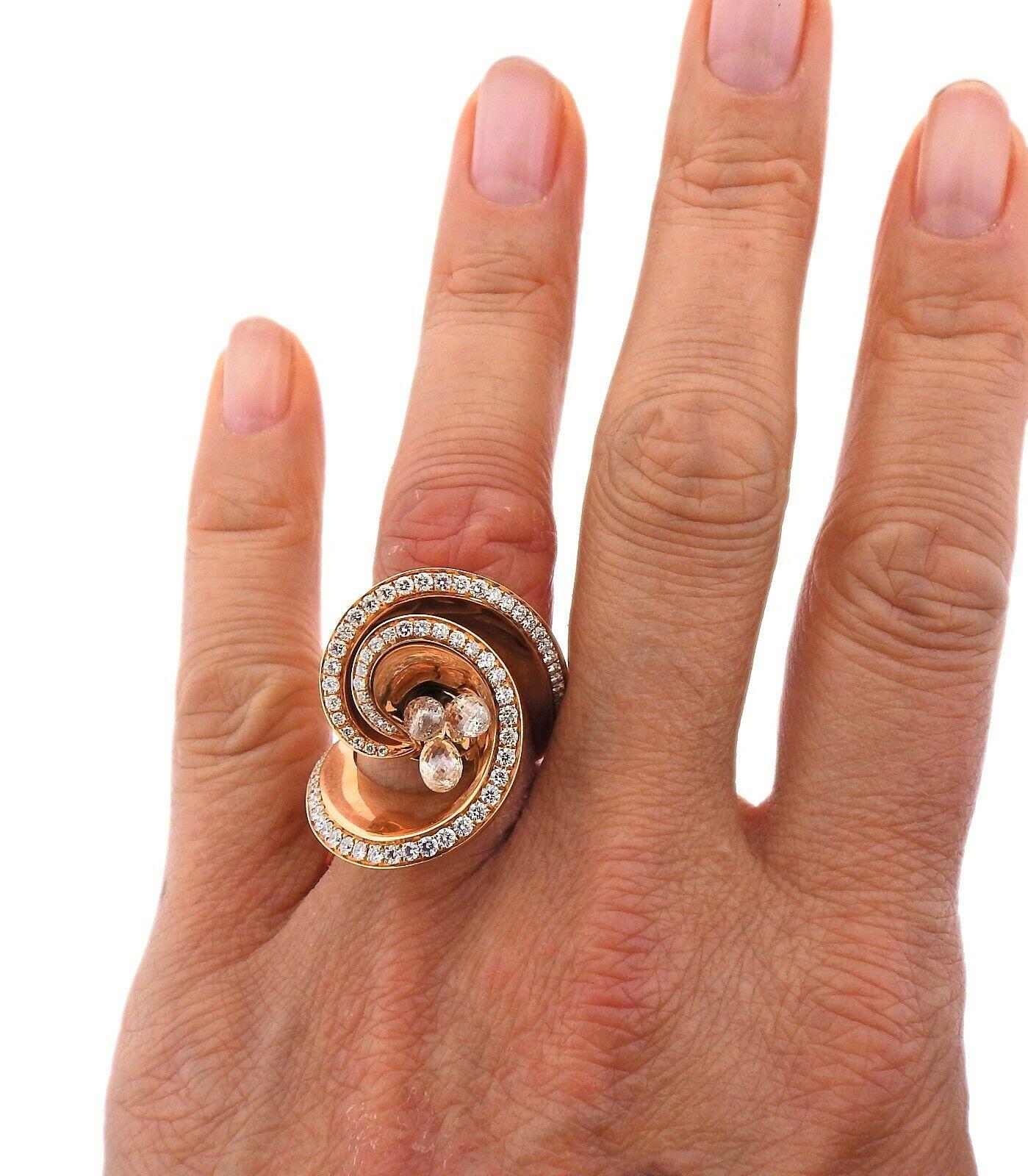 Anillo de oro con diamantes de 2,37 quilates De Grisogono Chiocciolina en venta 1