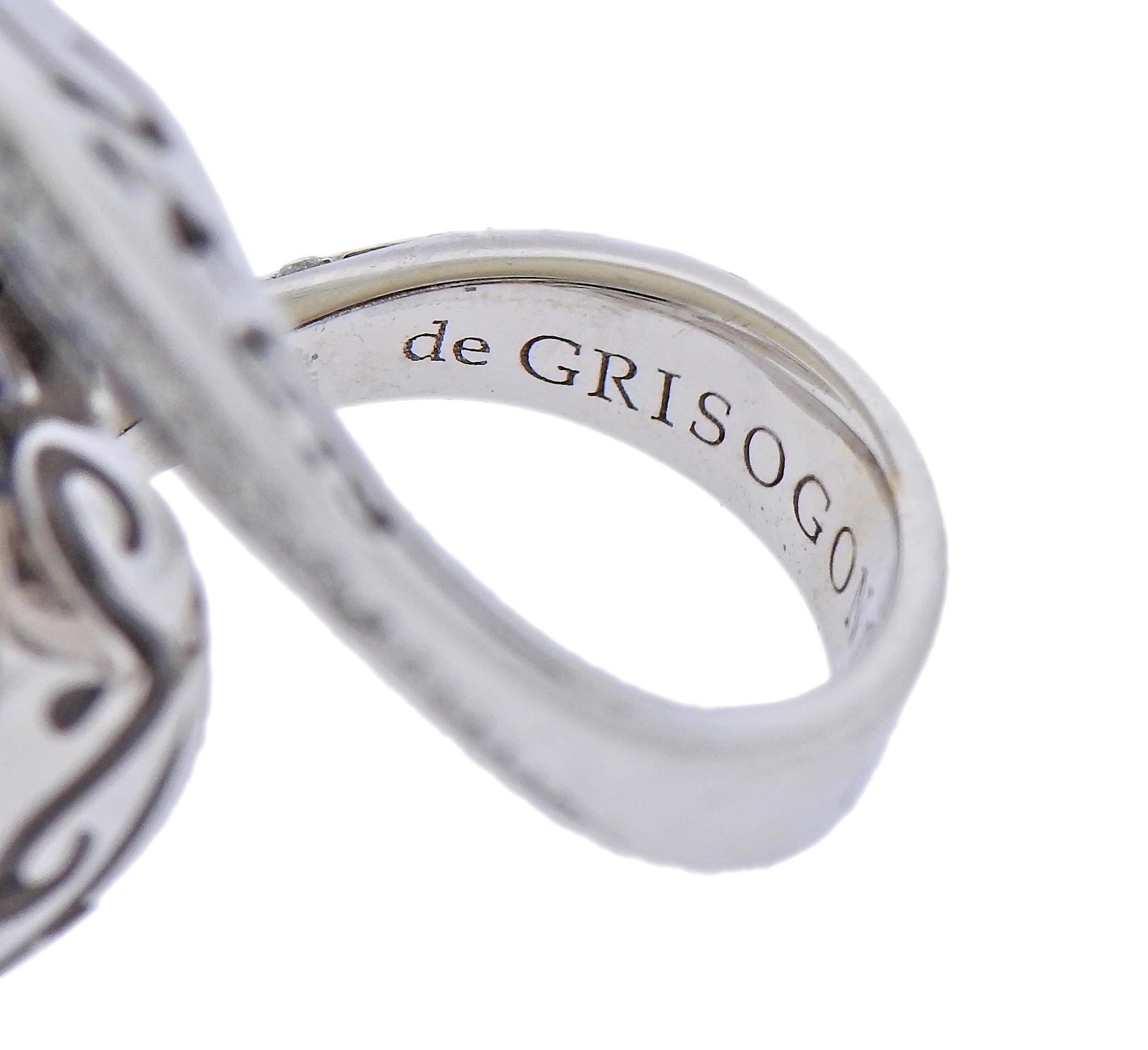 De Grisogono Chiocciolina Diamond Sapphire White Gold Ring In New Condition For Sale In Lambertville, NJ