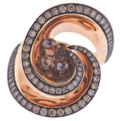 De Grisogono Chiocciolina Rose Gold Fancy Diamond Cocktail Ring