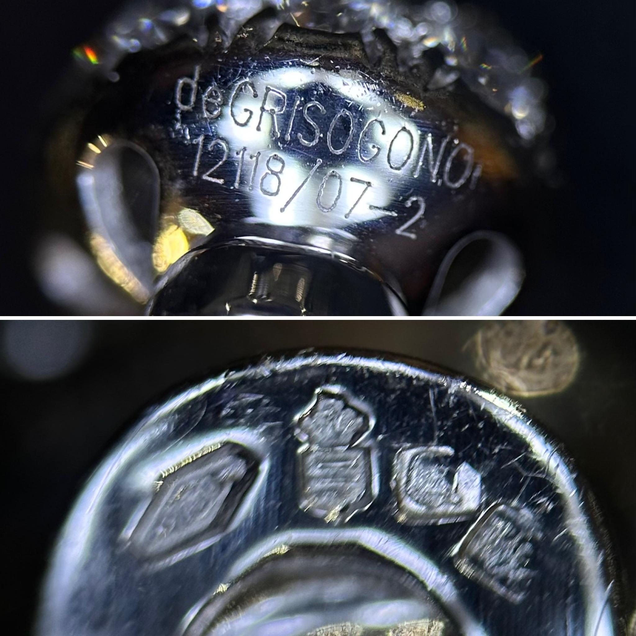 de GRISOGONO Colorless Black Diamond Boule Ball Drop Pendant Earrings White Gold For Sale 11