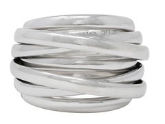 De GRISOGONO Bague Allegra contemporaine en or blanc 18 carats avec dôme