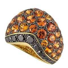 De Grisogono Diamond and Orange Sapphire Ring